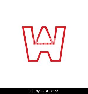 letter w thin lines art modern design logo vector Stock Vector