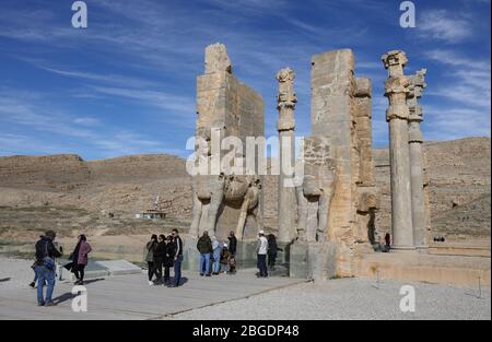 Gate of All Nations (Xerxes Gate), Persepolis, Marvdasht, Fars Province, Iran, Persia, Middle East Stock Photo