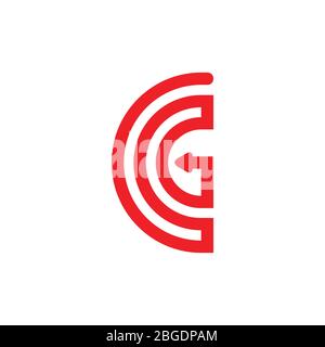 abstract letter cg linked arrow geometric line logo Stock Vector