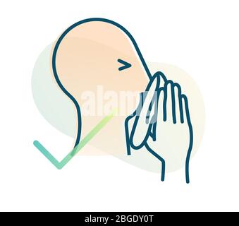 Sneeze - Always Use Tissue while Sneezing  - Icon as EPS 10 File Stock Vector