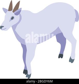 Alpine goat icon, isometric style Stock Vector