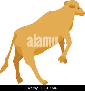 Farm cow icon, isometric style Stock Vector