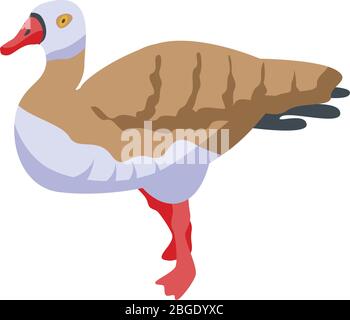 Farm goose icon, isometric style Stock Vector