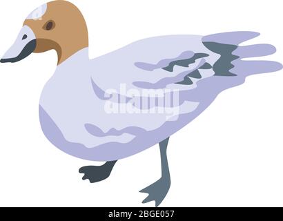 Cute duck icon, isometric style Stock Vector