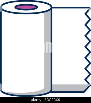 absorbent towels roll flat style icon Stock Vector