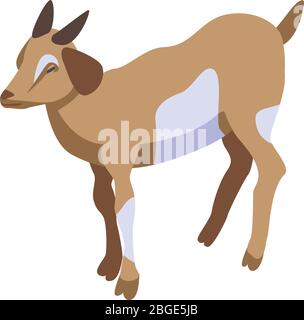 Farm goat icon, isometric style Stock Vector