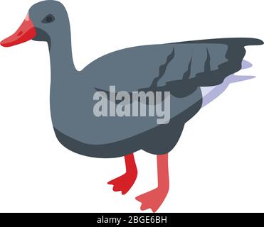 Black goose icon, isometric style Stock Vector