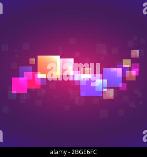 Colored pixel. Vector concept of network, background in color trend 2020, pink, purple and blue Stock Vector