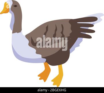 Goose bird icon, isometric style Stock Vector