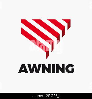 Awning logo design. Vector template Stock Vector