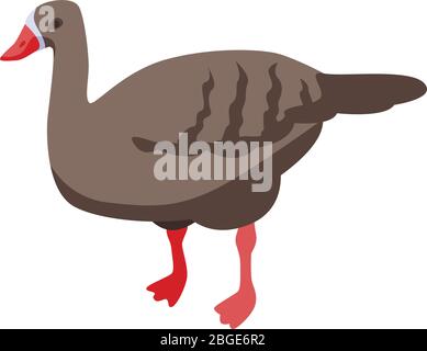 Domestic goose icon, isometric style Stock Vector