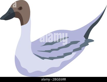 Swimming duck icon, isometric style Stock Vector
