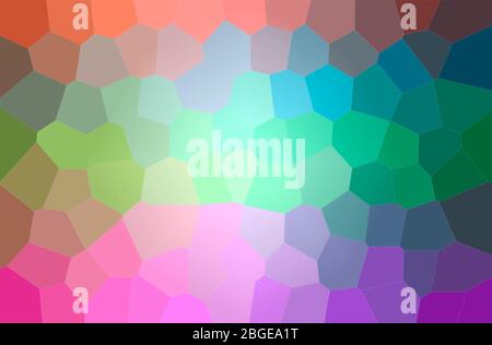 Abstract illustration of green, pink, red Big Hexagon background. Stock Photo