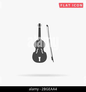 Fiddle flat vector icon. Glyph style sign. Simple hand drawn illustrations symbol for concept infographics, designs projects, UI and UX, website or mo Stock Vector