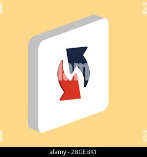 Reload Arrow Simple vector icon. Illustration symbol design template for web mobile UI element. Perfect color isometric pictogram on 3d white square. Stock Vector