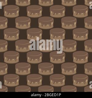 Cream choco cake tasty seamless background pattern Stock Vector