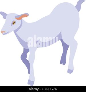 Goat animal icon, isometric style Stock Vector