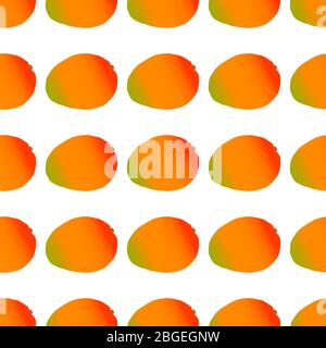 Illustration on theme big colored seamless mango, bright fruit pattern for seal. Fruit pattern consisting of beautiful seamless repeat mango. Simple c Stock Vector