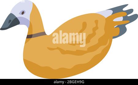 Golden duck icon, isometric style Stock Vector