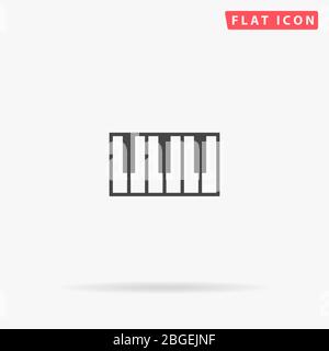 Piano Keys flat vector icon. Glyph style sign. Simple hand drawn illustrations symbol for concept infographics, designs projects, UI and UX, website o Stock Vector