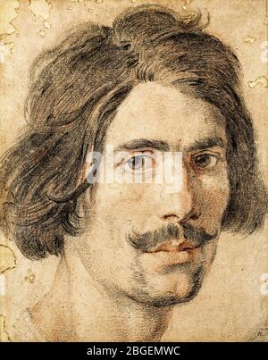 Gian Lorenzo Bernini (1598-1680), Italian Sculptor, Self Portrait drawing, circa 1635 Stock Photo