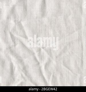 White linen canvas. White fabric texture.  Natural linen white background Stock Photo