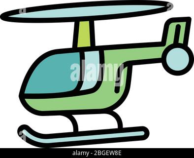 Helicopter icon. Outline helicopter vector icon for web design isolated on white background Stock Vector