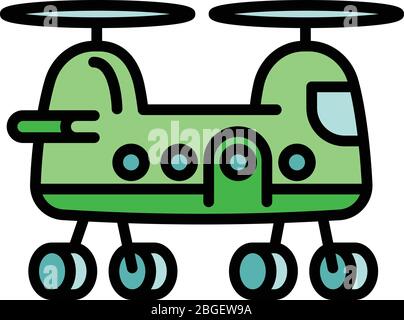 Transport helicopter icon. Outline transport helicopter vector icon for web design isolated on white background Stock Vector