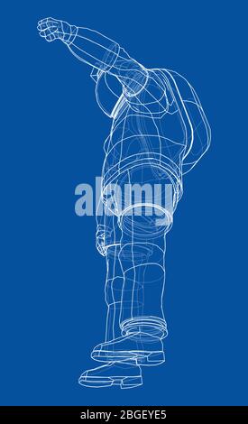Astronaut concept. Vector rendering of 3d Stock Vector