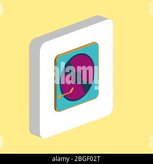 Vinyl Turntable Simple vector icon. Illustration symbol design template for web mobile UI element. Perfect color isometric pictogram on 3d white squar Stock Vector