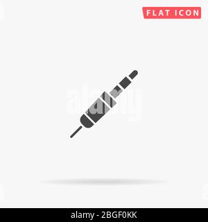 Mini Jack flat vector icon. Glyph style sign. Simple hand drawn illustrations symbol for concept infographics, designs projects, UI and UX, website or Stock Vector