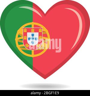 I Love Portugal Keychain Heart Flag Country Crest Gift Portuguese Expat 