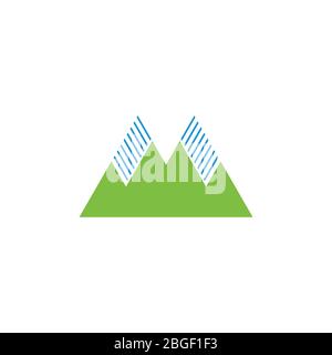 simple stripes triangle mountain silhouette symbol vector Stock Vector