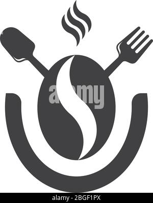 letter u smile coffee shop food restaurant symbol logo vector Stock Vector