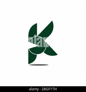 letter k curves circle chart abstract symbol logo vector Stock Vector