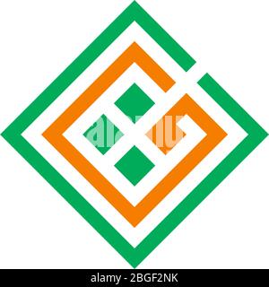letter gc square geometric line design logo vector Stock Vector