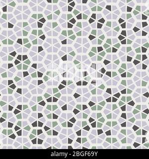 Seamless trendy hexagon mosaic tile swatch pattern Stock Vector