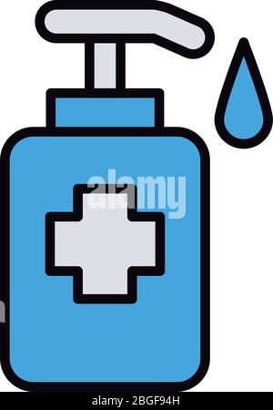 antibacterial soap bottle line and fill icon Stock Vector Image & Art ...