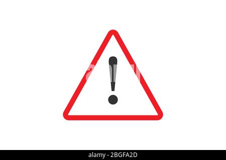 Flat yellow hazard warning symbol. Warning icon and sign of danger isolated on white background for use on web design, typography, ui, app, on the roa Stock Vector