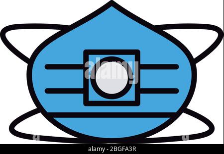 face mask accessory line and fill style Stock Vector