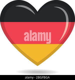 Germany national flag in heart shape vector illustration Stock Vector