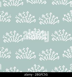 Floral simple seamless pattern with grass plants. Vector pastel blue background. Stock Vector