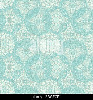 Vintage lace seamless pattern. Oriental mandala seamless texture. Vector illustration Stock Vector