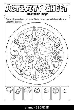 Activity sheet pizza theme 2 - eps10 vector illustration. Stock Vector