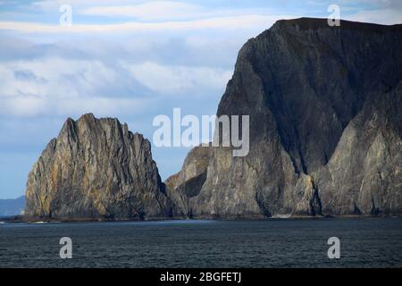 Alaska, Cape Unga, Coast of Unga Island-Aleutian Islands, United States Stock Photo