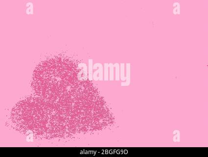 Pink Heart Love Shapes Made of Glitter for Background Stock Photo