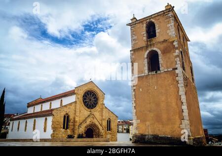 Famous medieval gothic church of Santa Maria do Olival in Tomar, Portugal, ancient holy place for the knights of the templar order Stock Photo