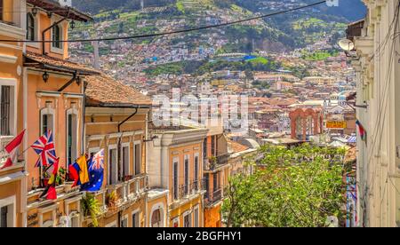 Quito Historical center, HDR Image Stock Photo