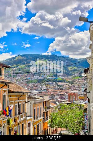 Quito Historical center, HDR Image Stock Photo