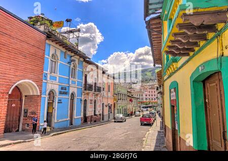 Quito Historical center, HDR Image Stock Photo